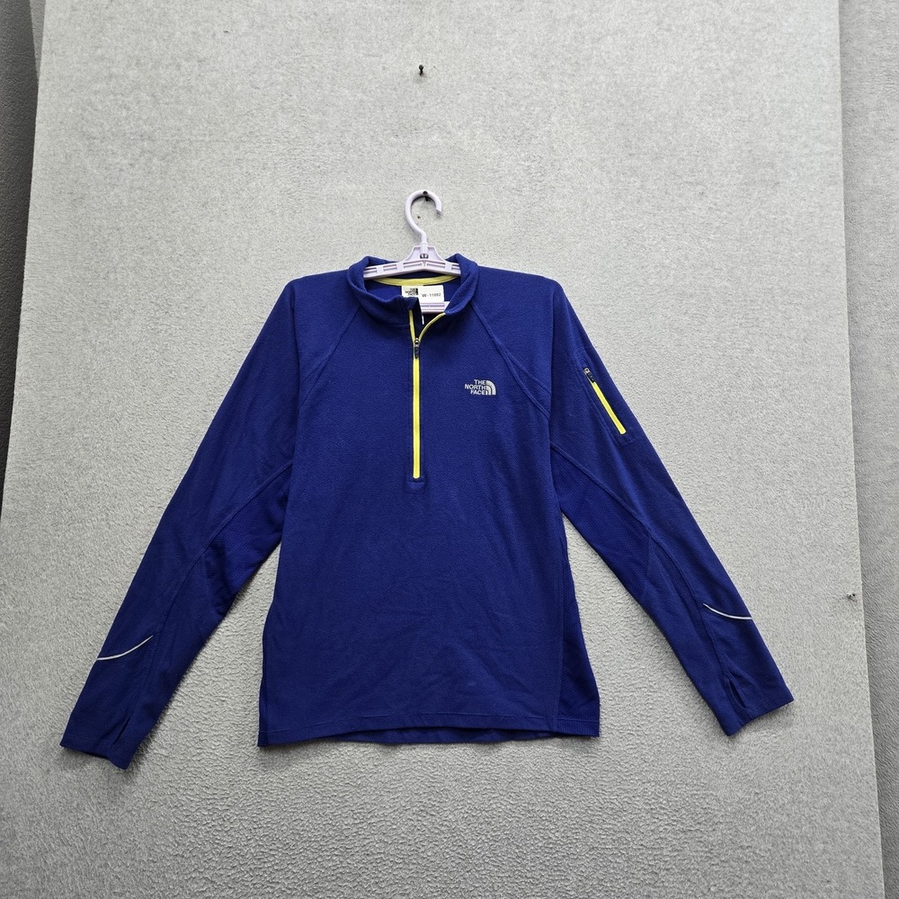The North Face Men Sweatshirt M Blue Fleece Quarter‎ Zip Activewear Zipper